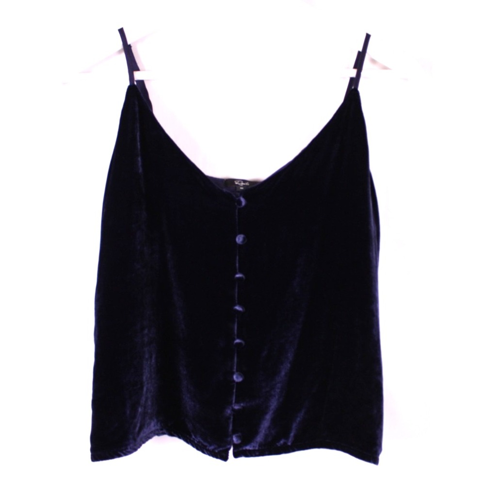 Rails Velvet Button Tank Size Medium Relaxed Fit Adjustable V-neck 90s Cami Top